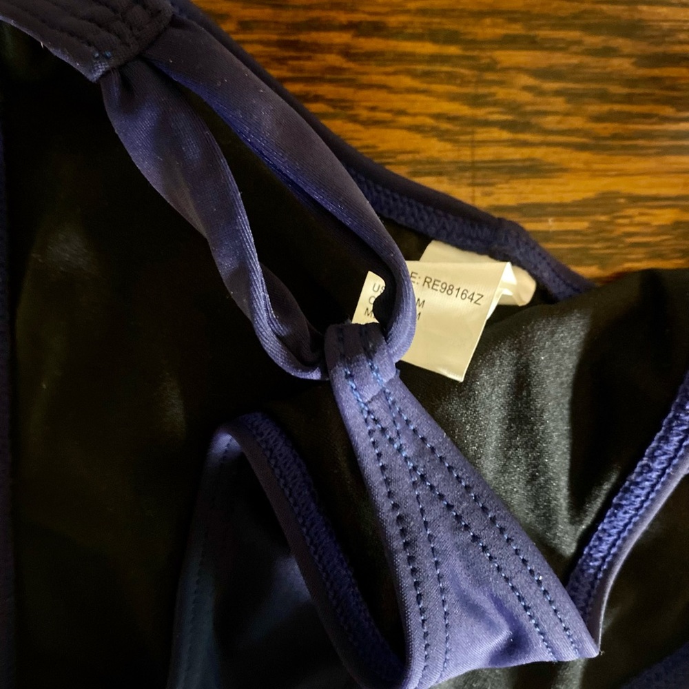 Reef Women’s Size Small Navy Blue Ruffle Laser Cut Bikini Top & Matching Bottom - Picture 5 of 7